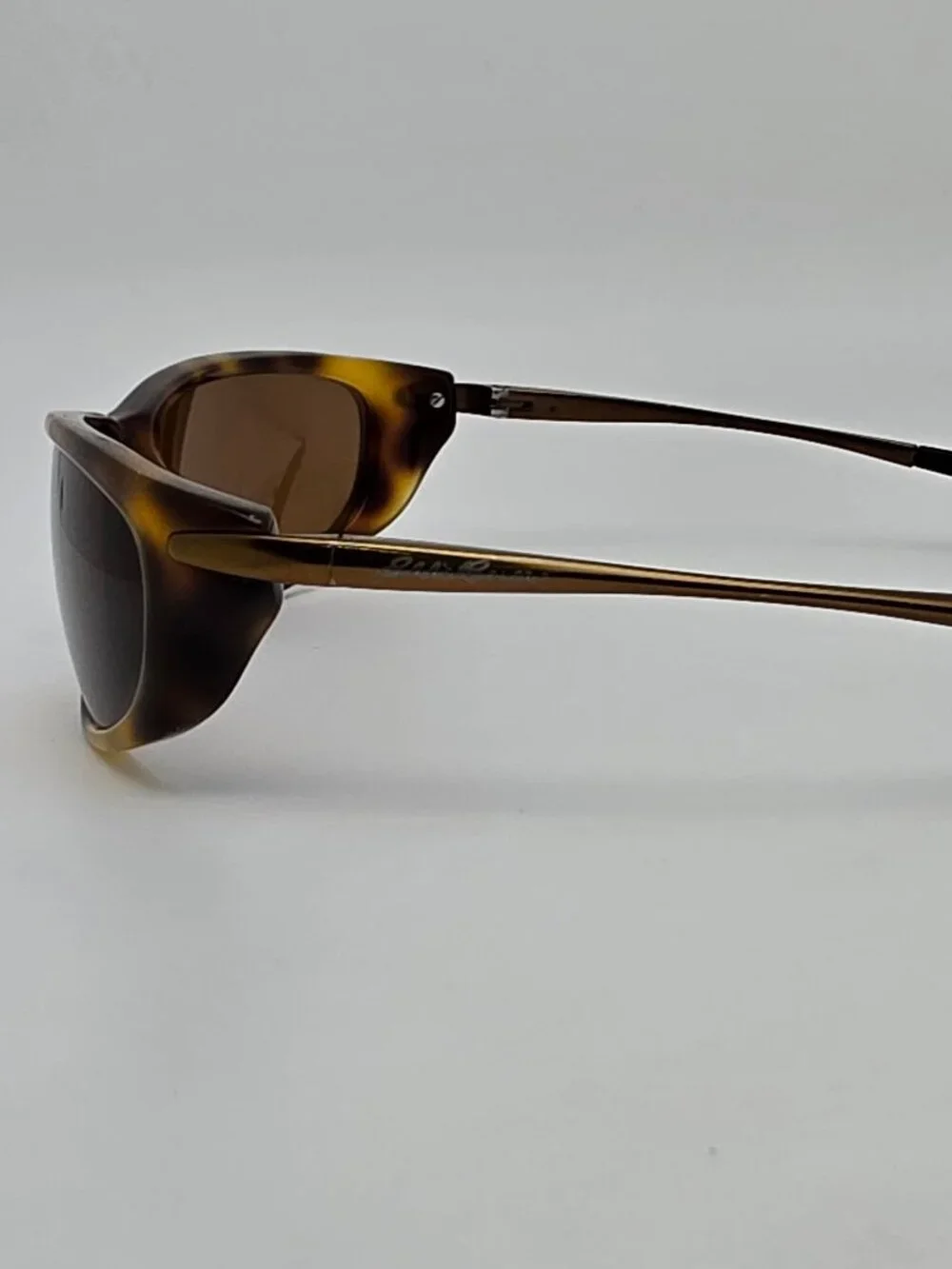 Eddie Bauer Sports Tortoise Bronze Frame Polarized Brown Lens Sunglasses w/ Case